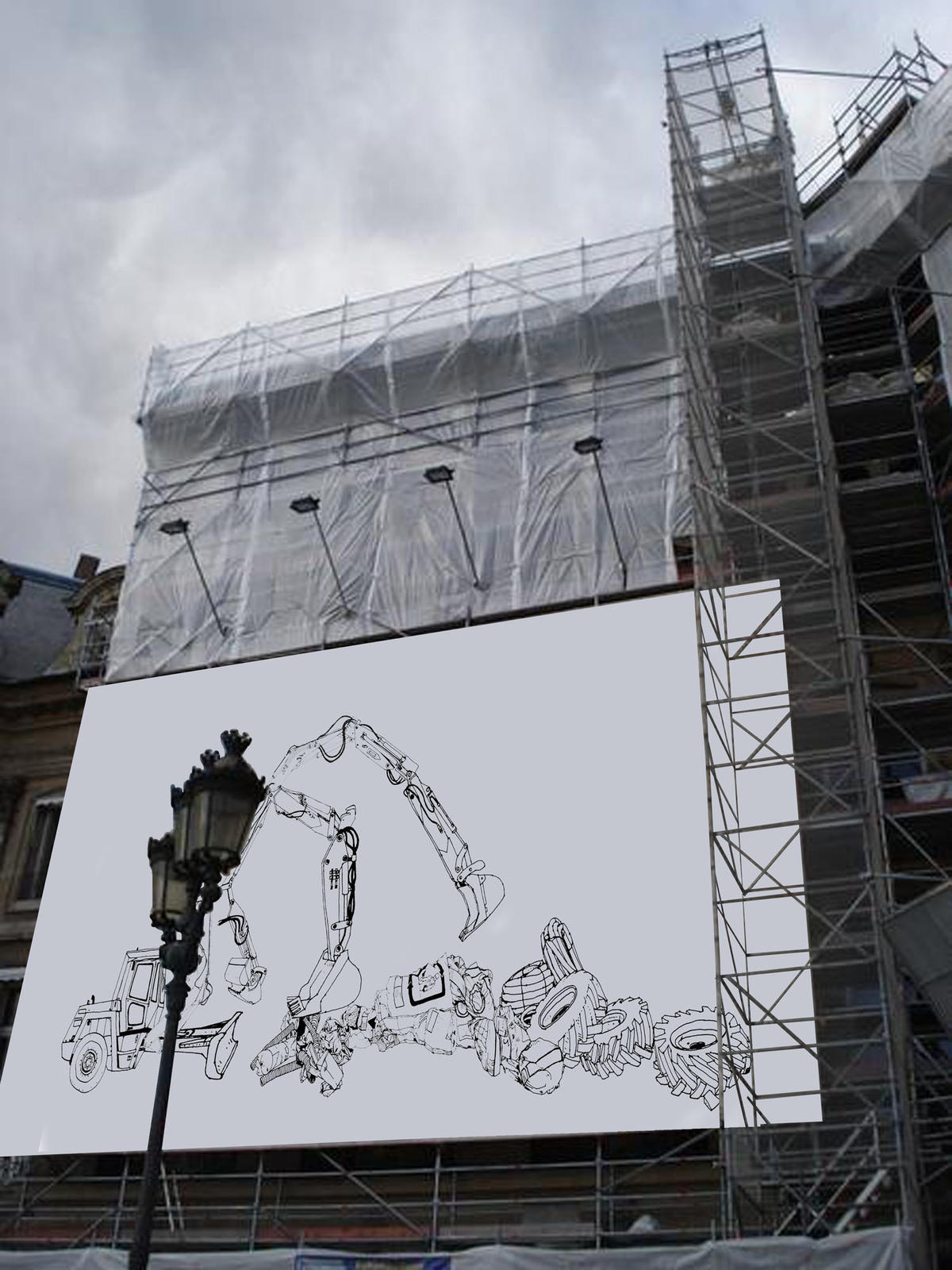 Simul facade chantier